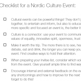Checklist for a Nordic Culture event